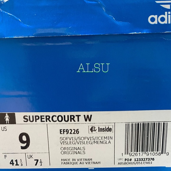 SANTAโS DEAL ๐ Adidas Supercourt Leather Womenโs Sneakers Purple Size 9 EF9226 - Picture 9 of 9